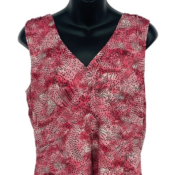 Style & Co Women Top Blouse Size Large L Sleeveless Pink Black V-Neck NWT New - Picture 2 of 8